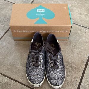 Keds kate spade Glitter Low Top Sneakers - Black & Silver
